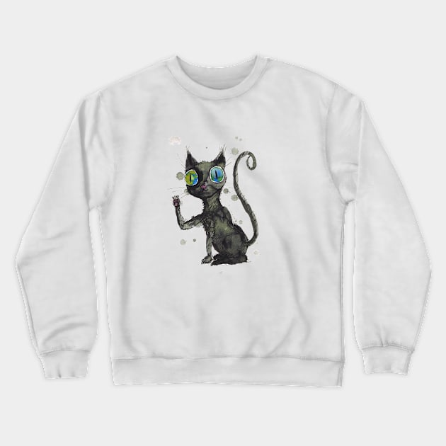 Cute cat Crewneck Sweatshirt by Bwiselizzy